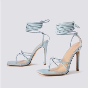 Baby Blue tie up heel sandals